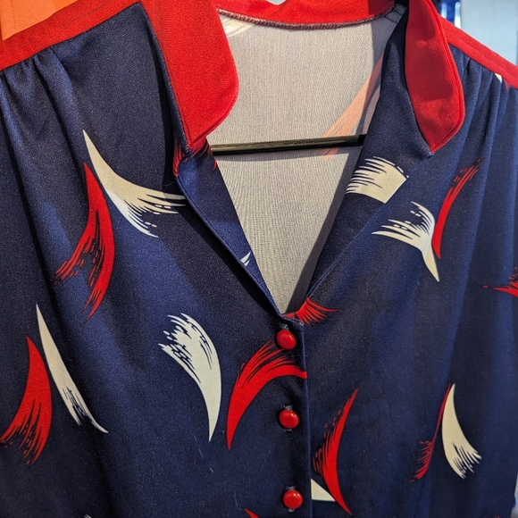 Vintage Summer Red, White, & Blue Dress Unbranded Fits Modern L - Picture 2 of 8
